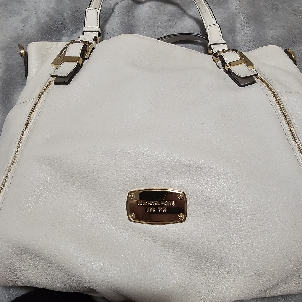 Michael Kors White amd Gold leather bag